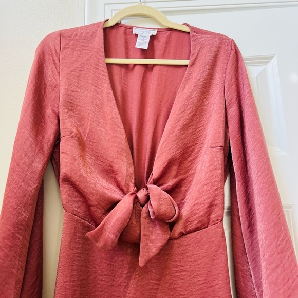 Sage Long Sleeve Dress in Deep Rose - Picture 2 of 8